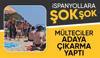 İspanya’da kaçak göçmenler plaja indi