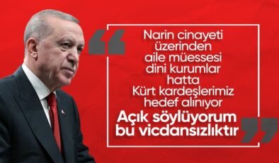 Cumhurbaşkanı Erdoğan’dan Narin cinayeti üzerinden siyaset yapanlara sert tepki