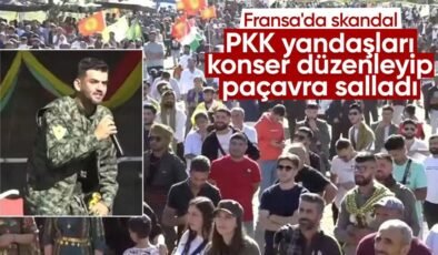 Fransa’da terör örgütü PKK yandaşları festival düzenledi: Paçavra sallayıp, hakaret ettiler