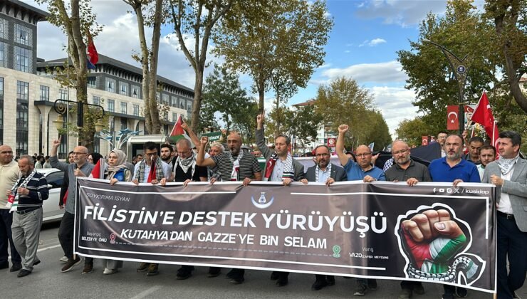 Kütahya’da, Filistin’e destek yürüyüşü