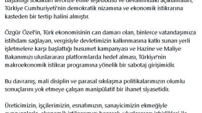 ANKARA, – AK Parti Genel Başkan Vekili Efkan Ala, “Özgür