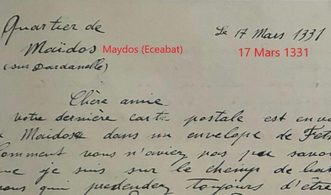 Nazif Cemhan ŞEN/ÇANAKKALE, – ÇANAKKALE Deniz Savaşı sırasında Maydos Mıntıka