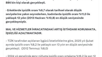 ANKARA, – TİCARET Bakanı Ömer Bolat, “Türkiye İstatistik Kurumu (TÜİK)