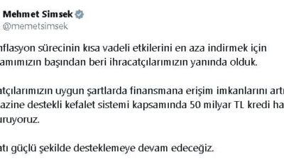 ANKARA, – HAZİNE ve Maliye Bakanı Mehmet Şimşek, ihracatçıların uygun