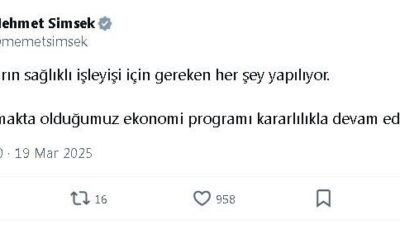 ANKARA, – HAZİNE ve Maliye Bakanı Mehmet Şimşek, “Piyasaların sağlıklı