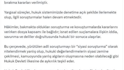 ANKARA, – ADALET Bakanı Yılmaz Tunç, İstanbul Büyükşehir Belediye Başkanı
