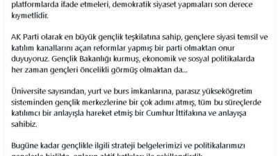 ANKARA, – CUMHURBAŞKANI Yardımcısı Cevdet Yılmaz, “Gençlerin siyasete katılımlarını sokak