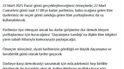 Samet ÖKSÜZ/ANKARA, – CHP’nin cumhurbaşkanı adayını belirlemek için yapacağı ön