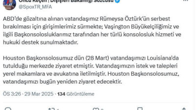 ANKARA, – DIŞİŞLERİ Bakanlığı Sözcüsü Öncü Keçeli, “ABD’de gözaltına alınan