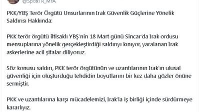 ANKARA, – DIŞİŞLERİ Bakanlığı Sözcüsü Öncü Keçeli, PKK terör örgütü