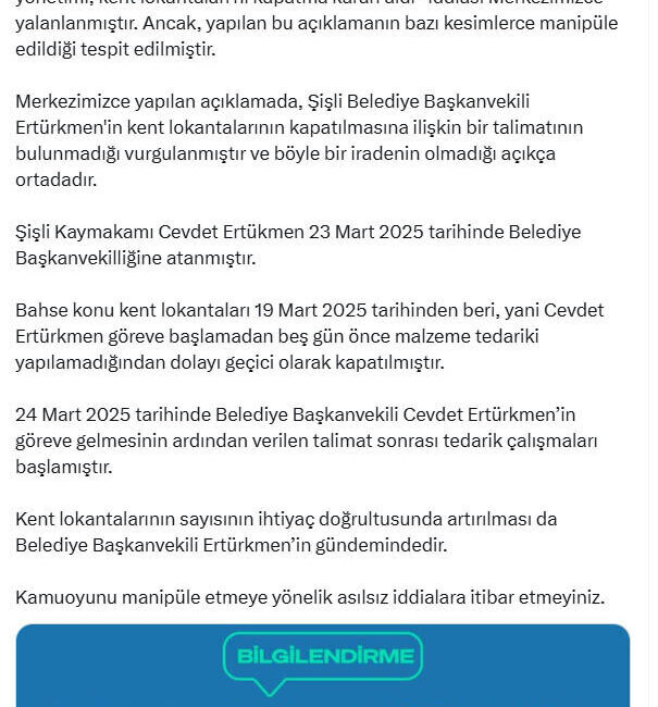 ANKARA, – İLETİŞİM Başkanlığı Dezenformasyonla Mücadele Merkezi (DMM) tarafından, bazı
