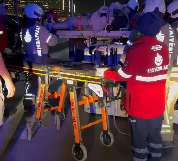 Emre KURT-Taylan ERGÜN/İSTANBUL, – BAŞAKŞEHİR’de, otel inşaatında beton atma işlemi