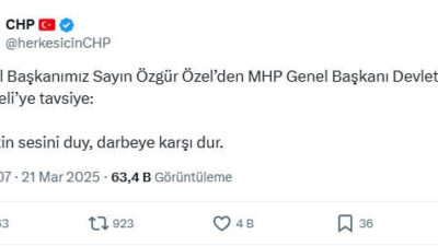 ÖZEL’DEN BAHÇELİ’YE: MİLLETİN SESİNİ DUY MHP’nin paylaşımı sonrası CHP’den de