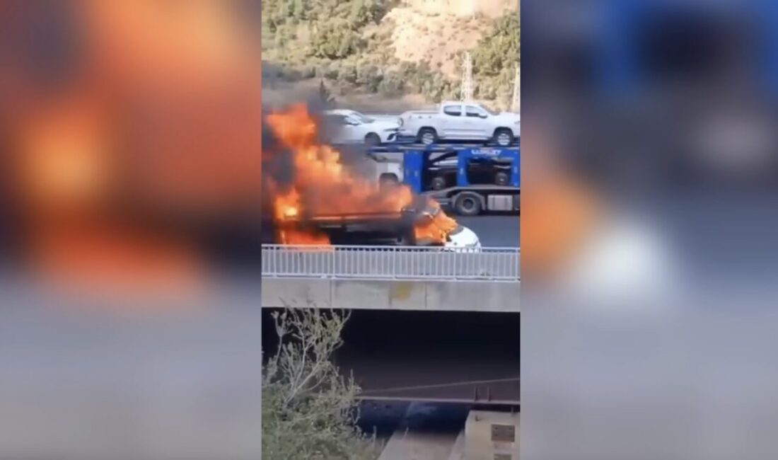 İbrahim EMÜL/ OSMANİYE, – OSMANİYE’nin Bahçe ilçesinde, seyir halindeyken alev