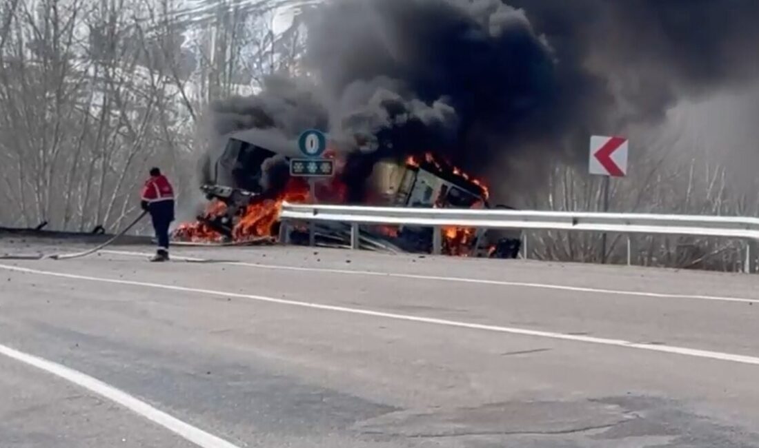 Uğur YİĞİT/SİVAS, – SİVAS’ın Divriği ilçesinde TIR’ın şarampole devrilip, üzerindeki