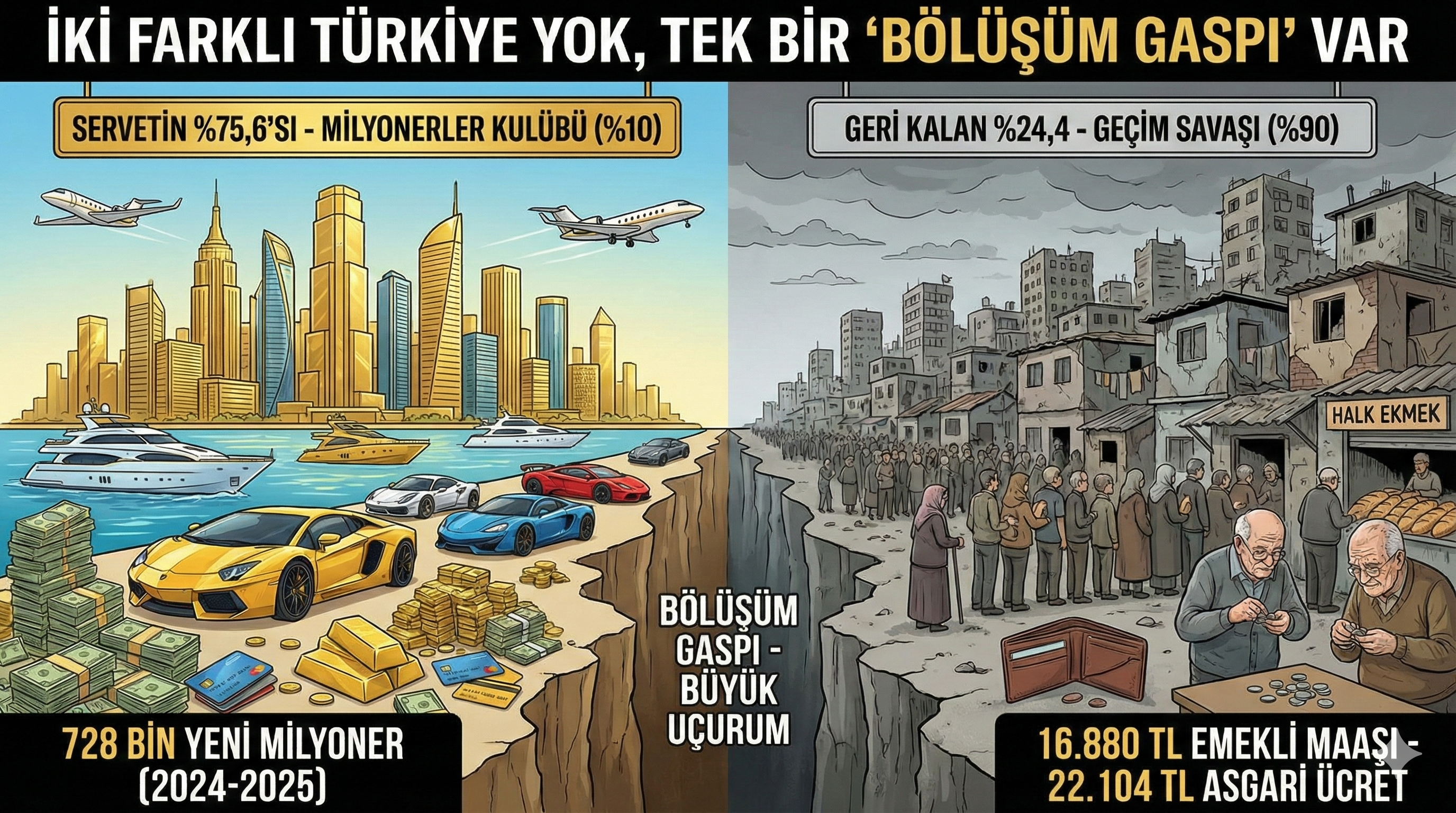 İKİ FARKLI TÜRKİYE YOK, TEK BİR “BÖLÜŞÜM GASPI” VAR Eğer