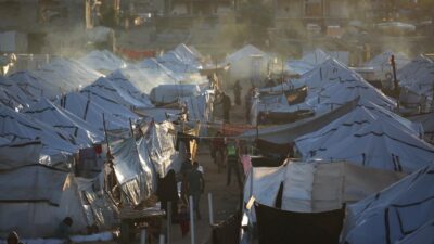 Gazze Şeridi’nde dünden bu yana etkili olan şiddetli yağış ve