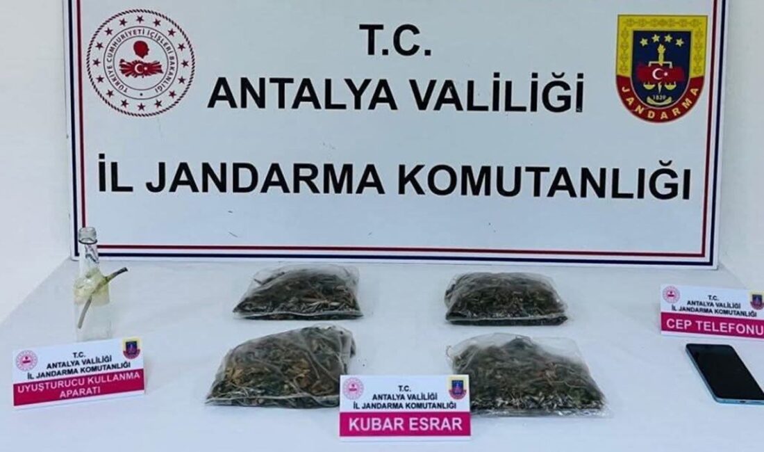 Antalya’nın Serik ilçesinde jandarma ekiplerince düzenlenen uyuşturucu operasyonunda bir şüphelinin