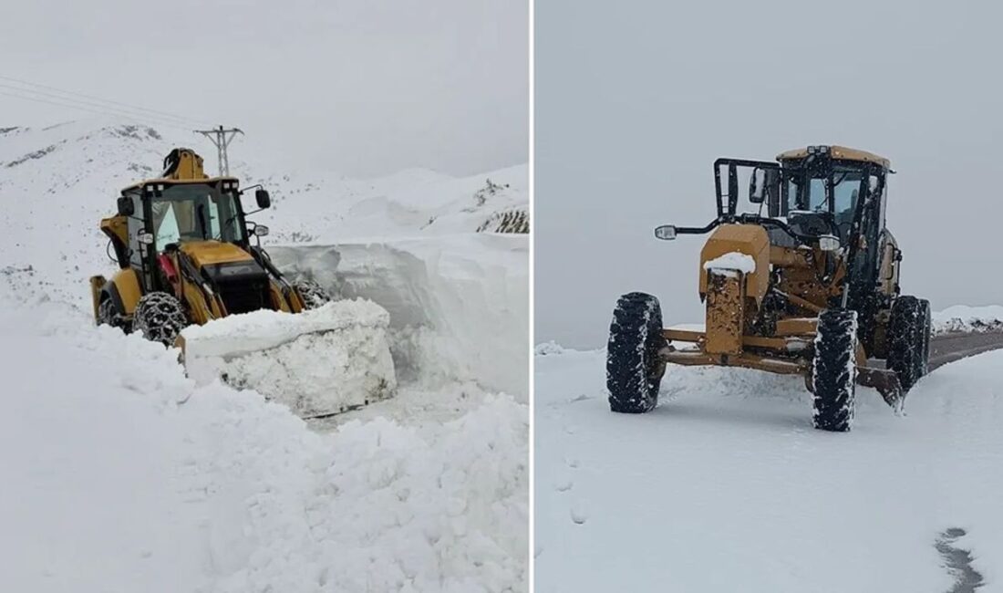 Batman’ın Sason ilçesinde etkili olan yoğun kar yağışı hayatı olumsuz