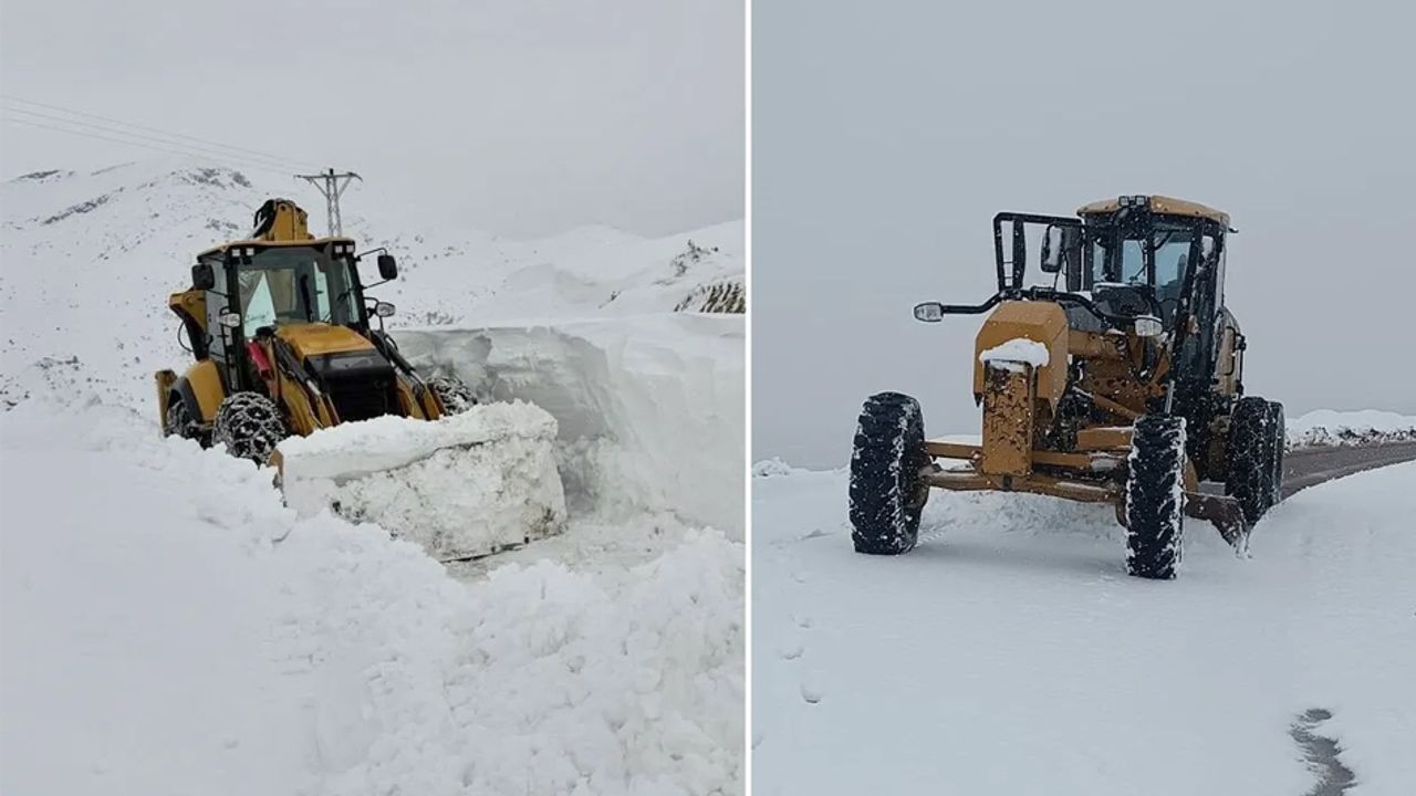Batman’ın Sason ilçesinde etkili olan yoğun kar yağışı hayatı olumsuz