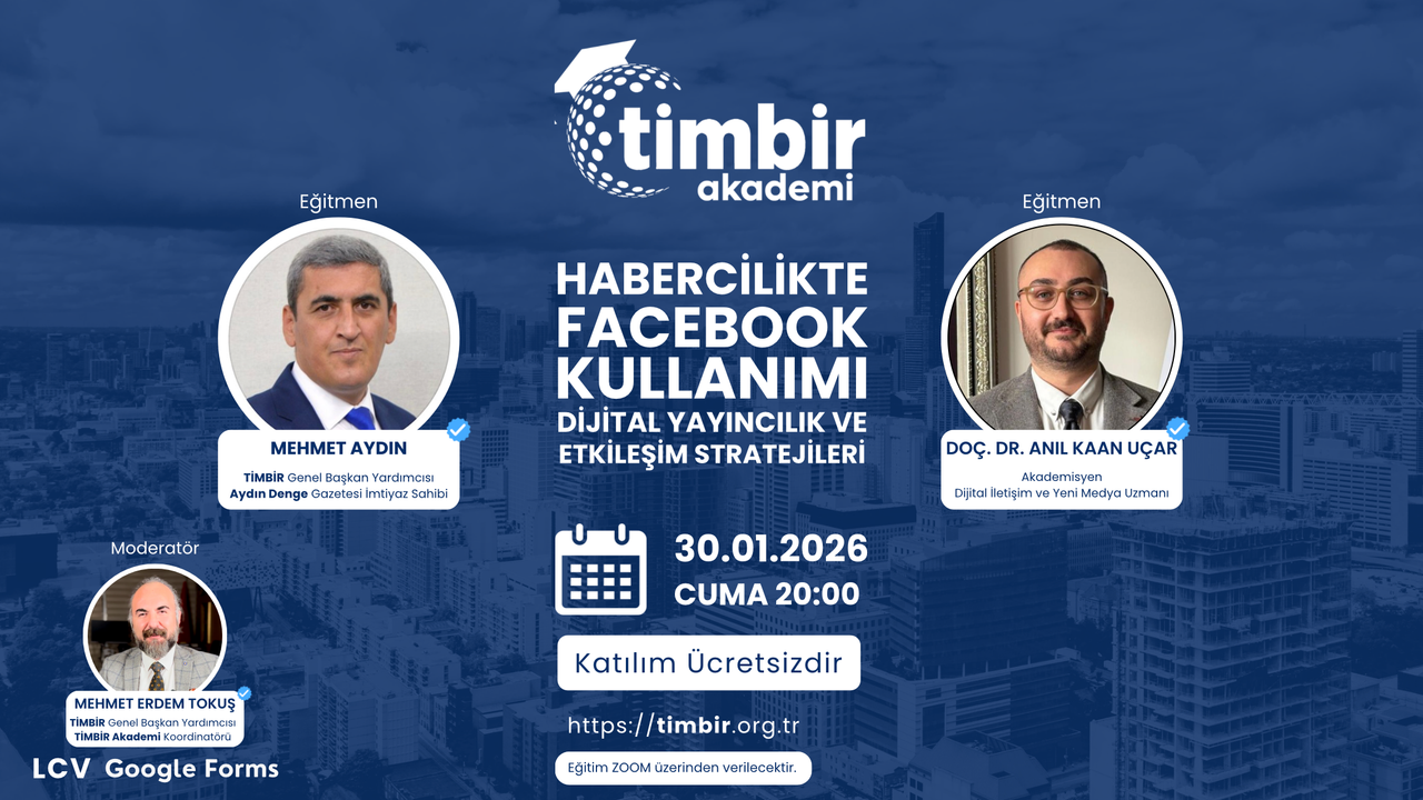 TİMBİR Akademi, Habercilikte Facebook Kullanımı başlıklı ücretsiz ve sertifikalı bir