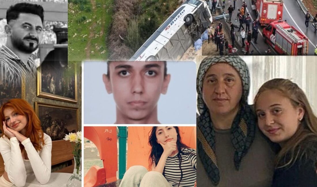 Antalya’nın Döşemealtı ilçesinde sis ve kaygan yolun neden olduğu otobüs