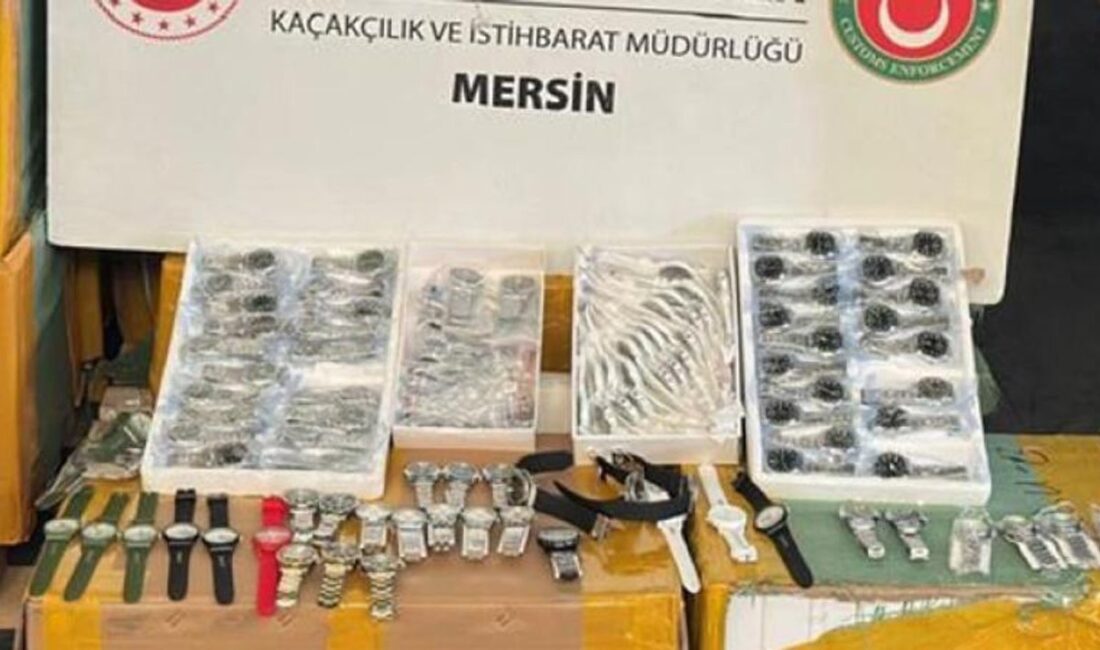 Mersin’de yürütülen operasyon kapsamında, çeşitli markalara ait 116 bin 50