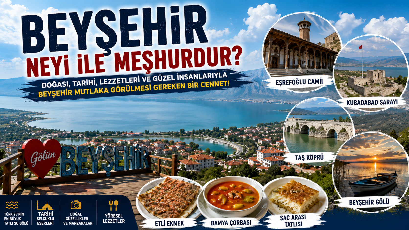 Beyşehir Neyi ile Meşhurdur? İşte Gezilecek Yerleri, Doğal Güzellikleri ve Meşhur Lezzetleri