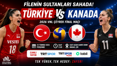Türkiye – Kanada Voleybol Maçı Hangi Kanalda? Filenin Sultanları Çeyrek