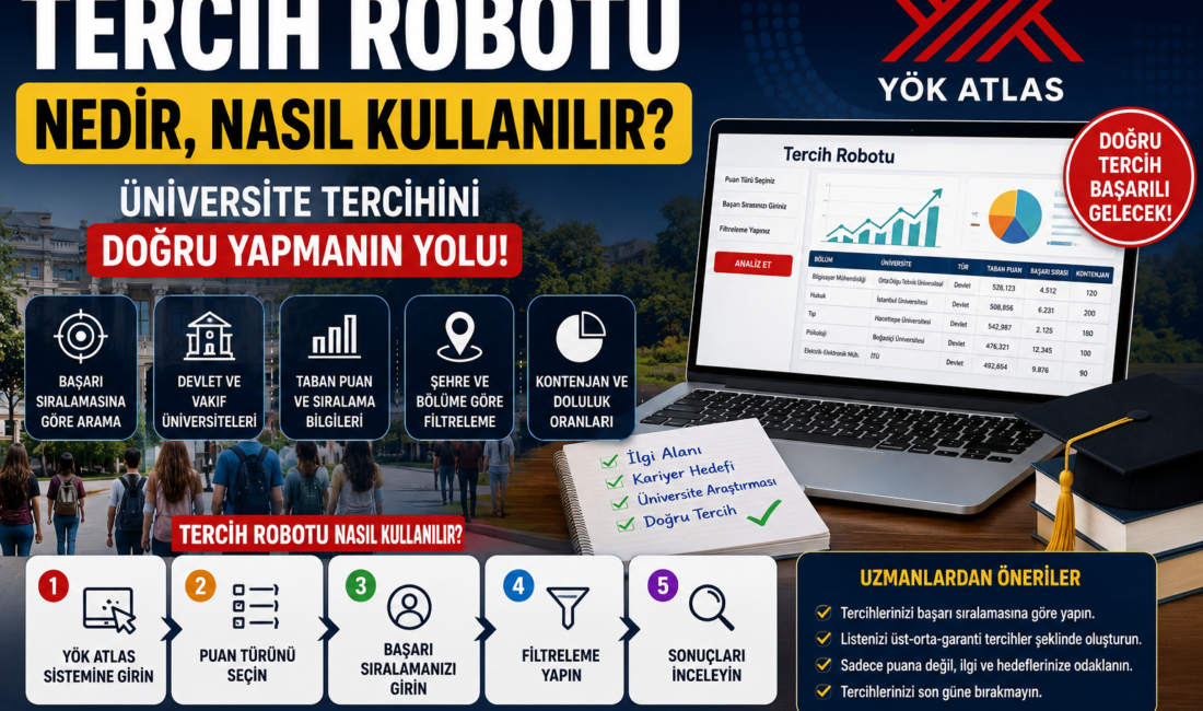 YÖK Atlas Tercih Robotu Nedir, Nasıl Kullanılır? Üniversite Adayları İçin