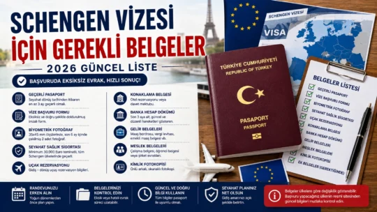 Avrupa seyahati planlayan birçok kişi, Schengen vizesi için gerekli belgeler