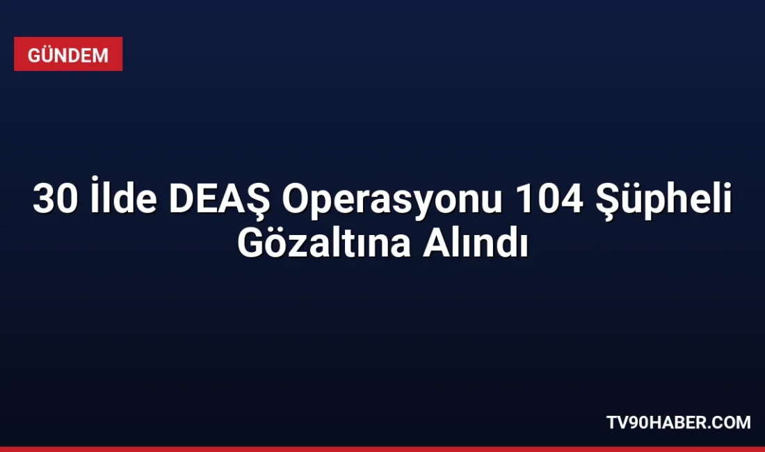 Jandarma Genel Komutanlığı tarafından 30 ilde düzenlenen DEAŞ operasyonlarında 104