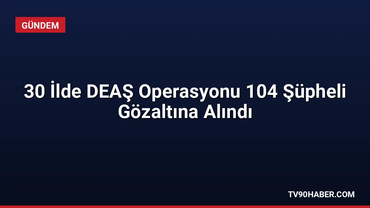 Jandarma Genel Komutanlığı tarafından 30 ilde düzenlenen DEAŞ operasyonlarında 104