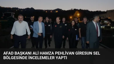 Giresun'daki sel felaketinde incelemelerde bulunan AFAD Başkanı Ali Hamza Pehlivan,