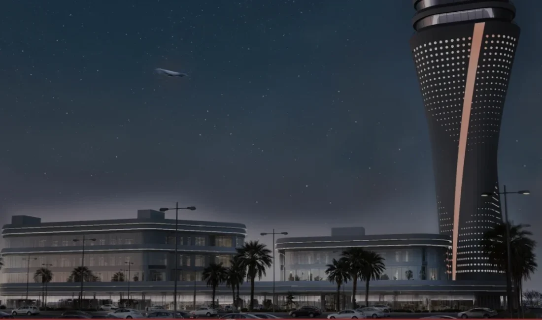 Antalya Havalimanı'nda devam eden yeni kule inşaatında 46 metre seviyesine