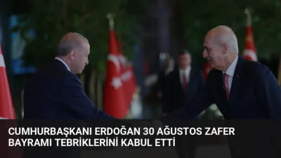 Cumhurbaşkanı Recep Tayyip Erdoğan, 30 Ağustos Zafer Bayramı dolayısıyla Cumhurbaşkanlığı