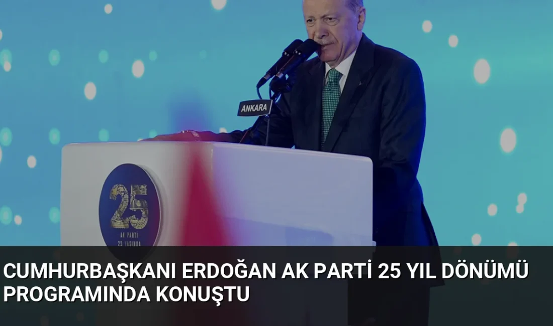 Cumhurbaşkanı Erdoğan, AK Parti'nin 25. kuruluş yıl dönümünde yaptığı konuşmada,