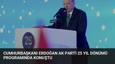 Cumhurbaşkanı Erdoğan, AK Parti'nin 25. kuruluş yıl dönümünde yaptığı konuşmada,