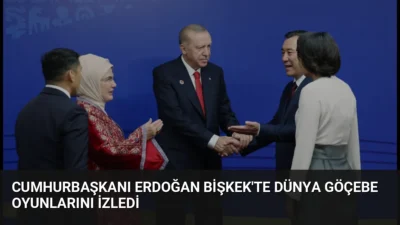 Kırgızistan'da bulunan Cumhurbaşkanı Erdoğan, Dünya Göçebe Oyunları'nın açılış törenine katılarak