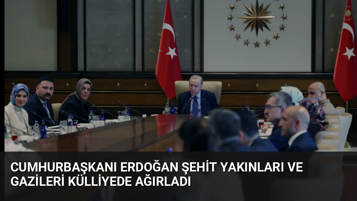 Cumhurbaşkanı Erdoğan, Cumhurbaşkanlığı Külliyesi'nde şehit yakınları ve gazilerle bir araya