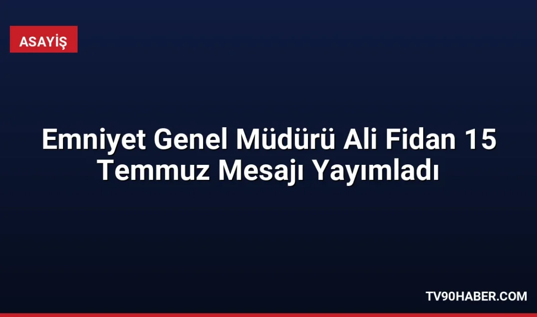 Emniyet Genel Müdürü Ali Fidan, 15 Temmuz Demokrasi ve Millî