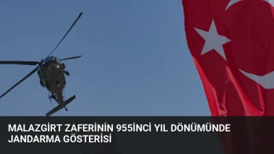 Malazgirt Zaferi’nin 955’inci yıl dönümü kutlamalarında Jandarma Genel Komutanlığı helikopterleri