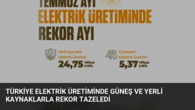 Türkiye temmuz ayında güneş ve yerli kaynaklardan elektrik üretiminde tüm