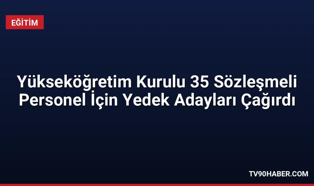 YÖK, 35 sözleşmeli personel alımı kapsamında yedek aday listesini açıkladı.