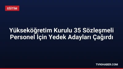 YÖK, 35 sözleşmeli personel alımı kapsamında yedek aday listesini açıkladı.