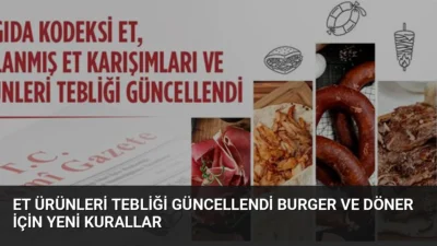 Et ürünleri tebliğinde yapılan güncellemeyle burger tanımı yapıldı, dönerde isimlendirme