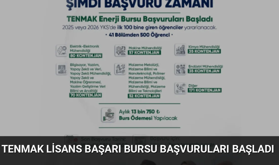 TENMAK, YKS'de ilk 100 bine giren 500 lisans öğrencisine aylık