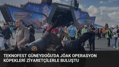 Şanlıurfa'da düzenlenen TEKNOFEST Güneydoğu'da JÖAK bünyesindeki operasyon köpekleri, ziyaretçilerin ve