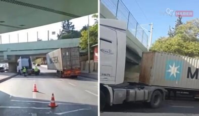 İstanbul’daki belalı üst geçitte yine TIR kazası